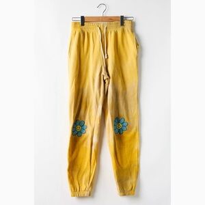 Urban Outfitters / NWT Yellow and Brown Joggers with Floral Design